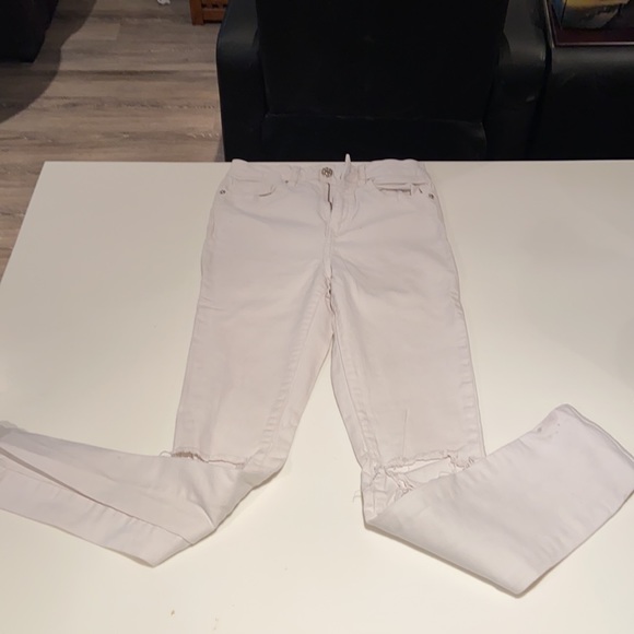 Forever 21 White High-Waist Skinny Jeans - Picture 2 of 3